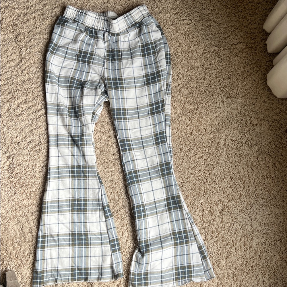 Grayson Threads Blue and Tan Plaid Top